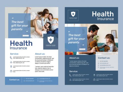 Blue Poster Layouts for Health Insurance - 457554701