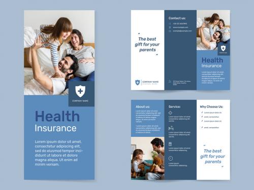 Editable Brochure Layout for Health Insurance - 457554707