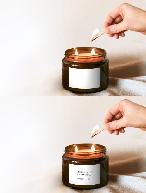 Scented Candle Jar Mockup in Minimal Style - 457554711