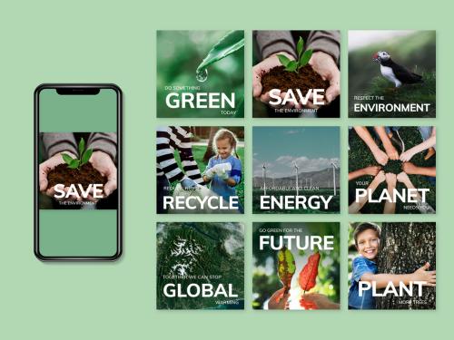 Environment Editable Template Set for Social Media Advertisement - 457554720