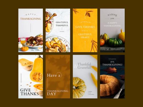 Thanksgiving Greeting Editable Template Set - 457554743