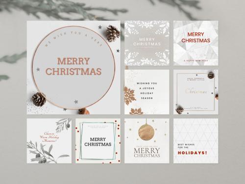 Editable Christmas Template Set for Social Media - 457554753