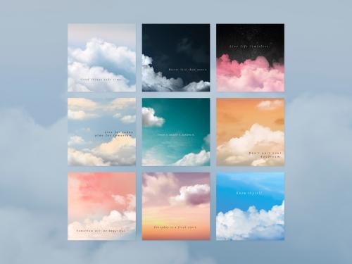 Sky and Clouds Editable Social Media Layout Set - 457573507