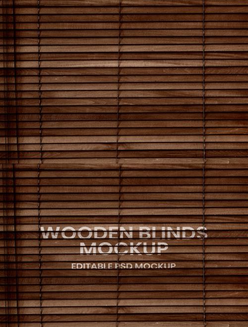Wooden Blinds Mockup in Vintage Style - 457573508