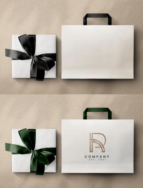 Luxury Packaging Mockup with Gift Box and Bag - 457573513