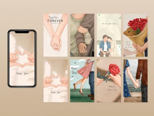 Love Layout for Social Media Story Collection - 457577417