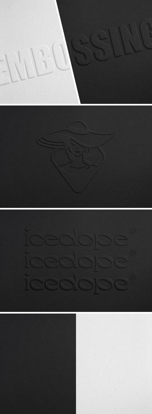 Close-Up Paper Pressed Logo Mockup - 458350517