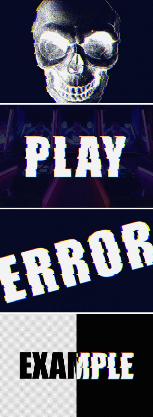 Pixelate Stereoscopic Glitch Text Effect Mockup - 458350518