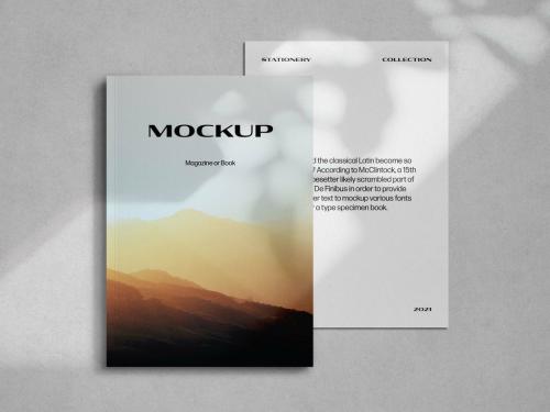 Minimal Magazine Cover Stationery Mockup - 458350568