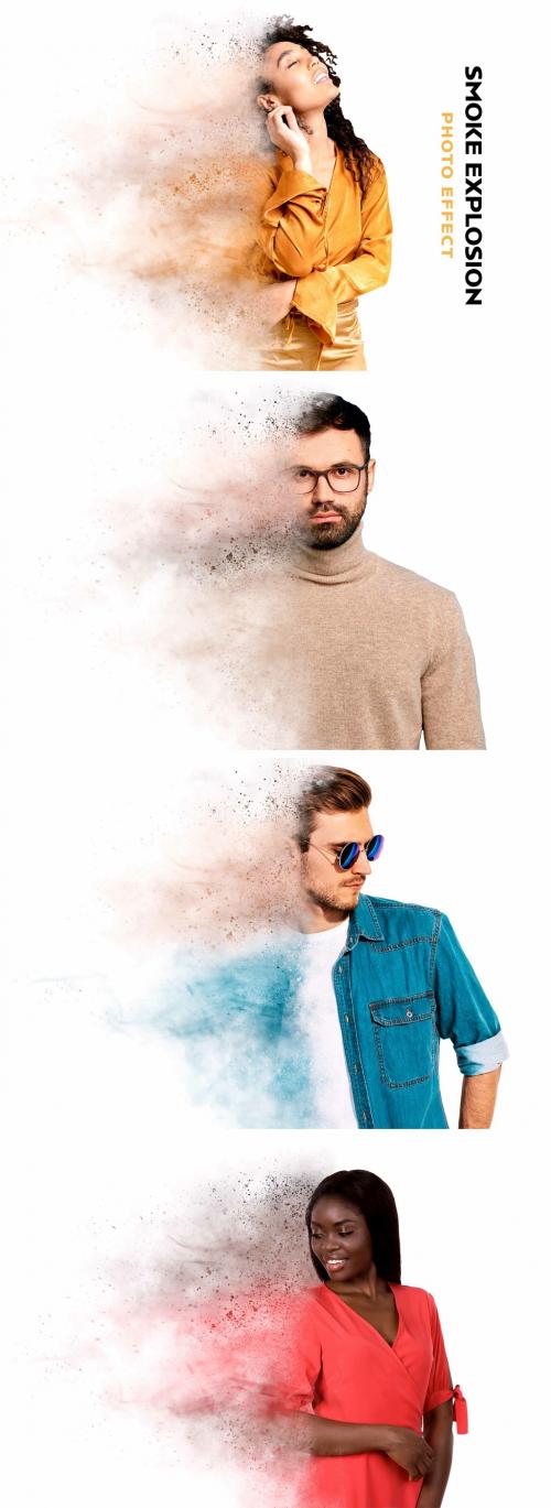 Smoke Explosion Photo Effect Mockup - 458350574