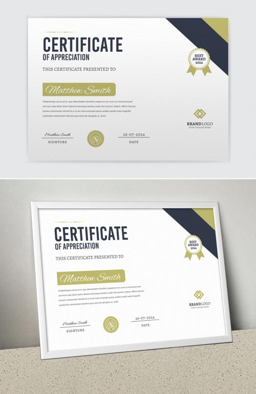 Creative and Clean Certificate Layout - 458354835