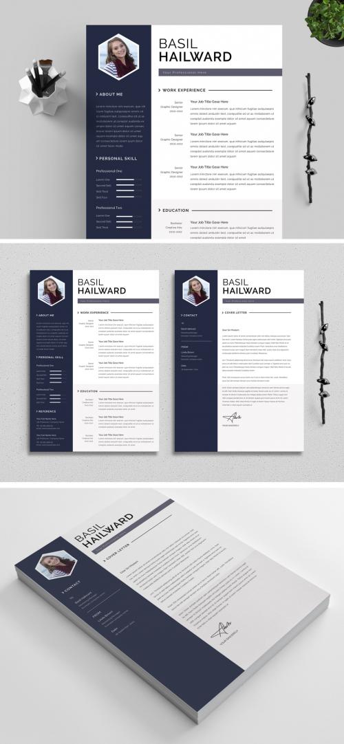 Professional Resume Layout with Sidebar - 458355042