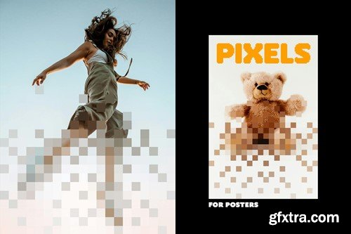 Pixel Dispersion Poster Photo Effect WFGZEJZ