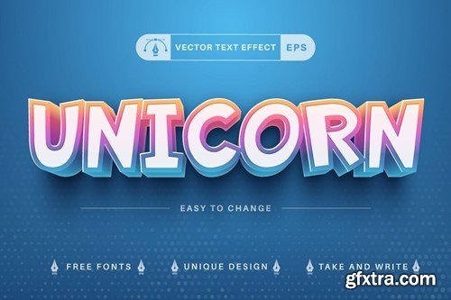 Set 10 Unicorn Editable Text Effects, Font Styles KETAX9H