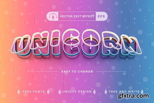 Set 10 Unicorn Editable Text Effects, Font Styles KETAX9H