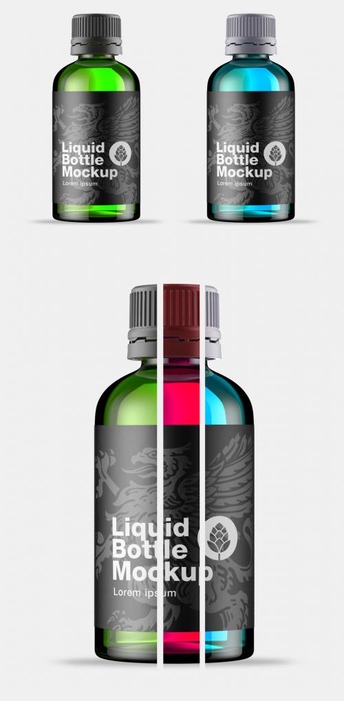 Amber Glass Bottle Mockup - 458570700