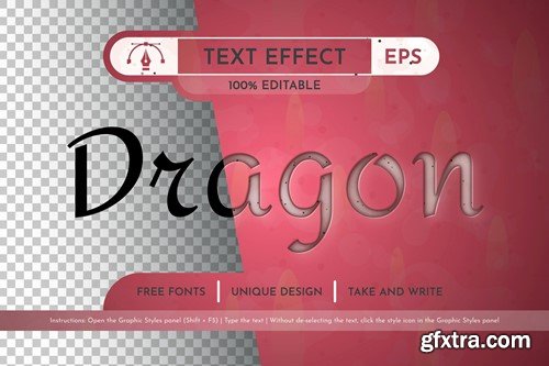 Dragon Fruit - Editable Text Effect, Font Style BGYWSLW