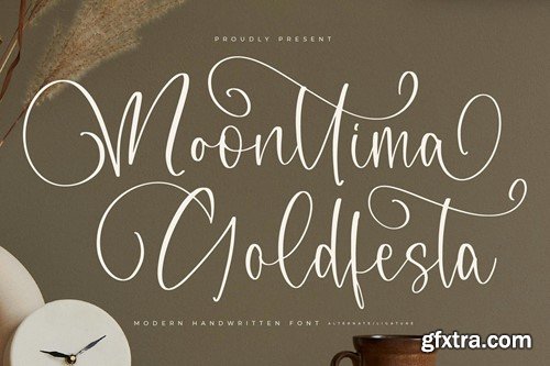 Moonttima Goldfesta Modern Handwritten Font SHTMDY2