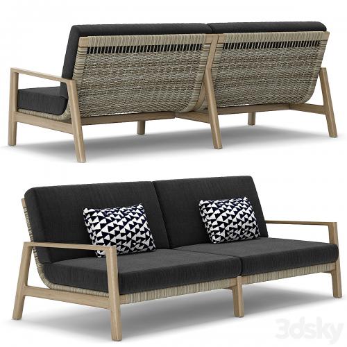 RH Outdoor Mesa teak sofa