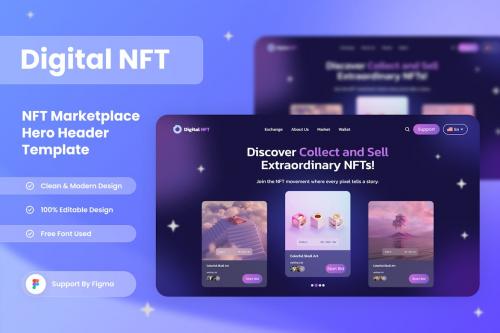 Digital NFT - NFT Marketplace Hero Header