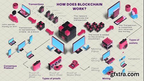 Videohive Crypto Currency and Blockchain Technology Infographic Elements 43741698