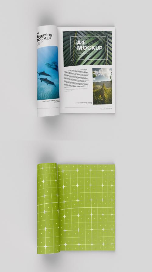 Matte Magazine Mockup Top View - 458570940