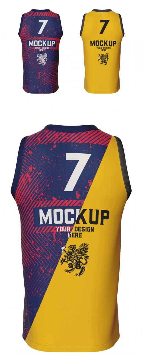 Basketball Jersey Mockup Back Side - 458571005