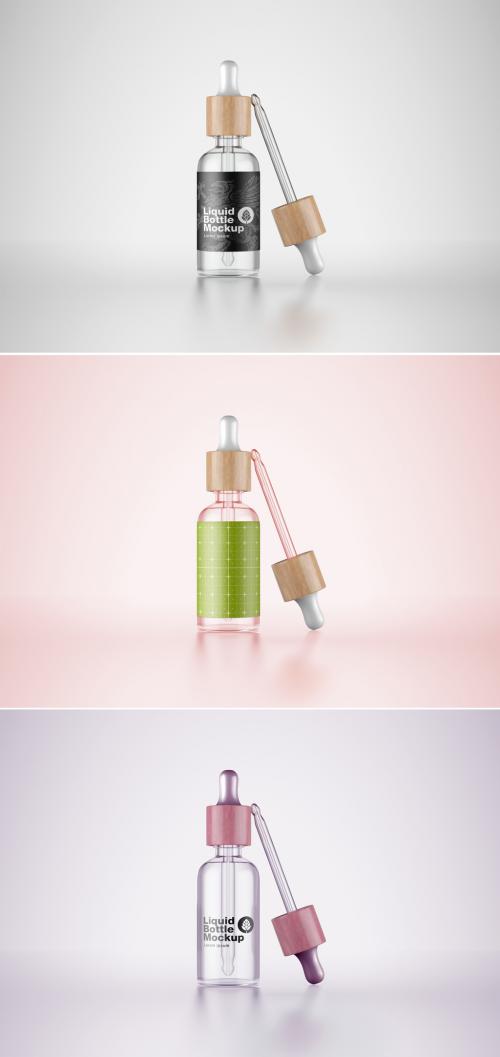 Clear Glass Dropper Bottle Mockup - 458571016