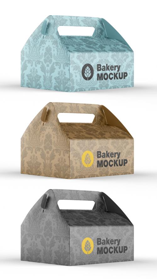 Kraft Box Mockup with Handle - 458571044