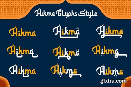 Hikma Glyphs - Arabic Style Font 72SUJ66