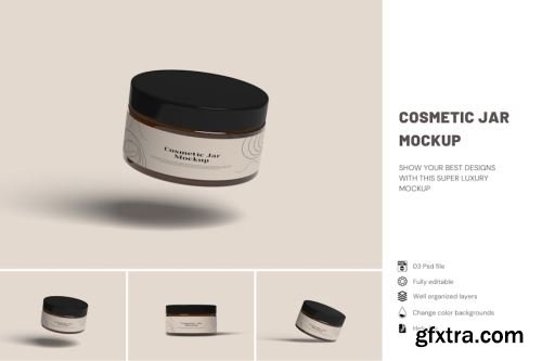 Glass Cosmetic Jar Mockup Collections 15xPSD