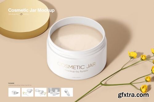 Glass Cosmetic Jar Mockup Collections 15xPSD