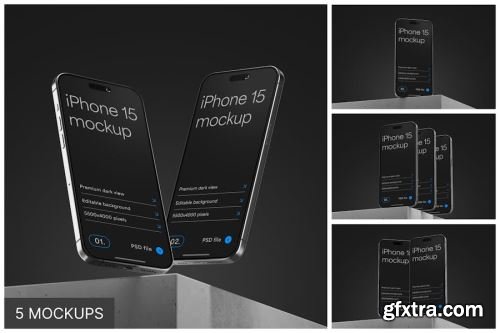 iPhone 15 Pro Max Mockup Collections 14xPSD