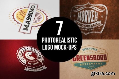 Embossed Logo Mockup Collections 15xPSD