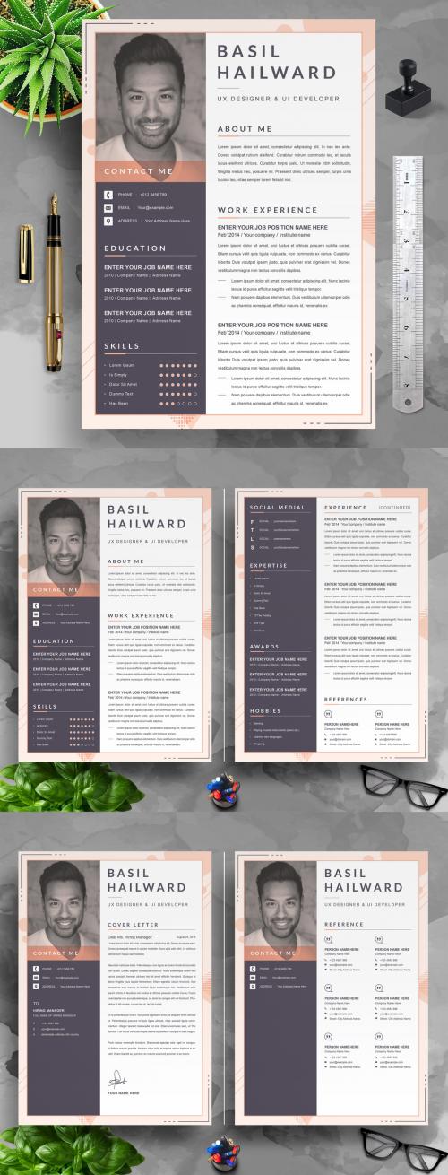 Resume Layouts with Black Side Bar - 458575785