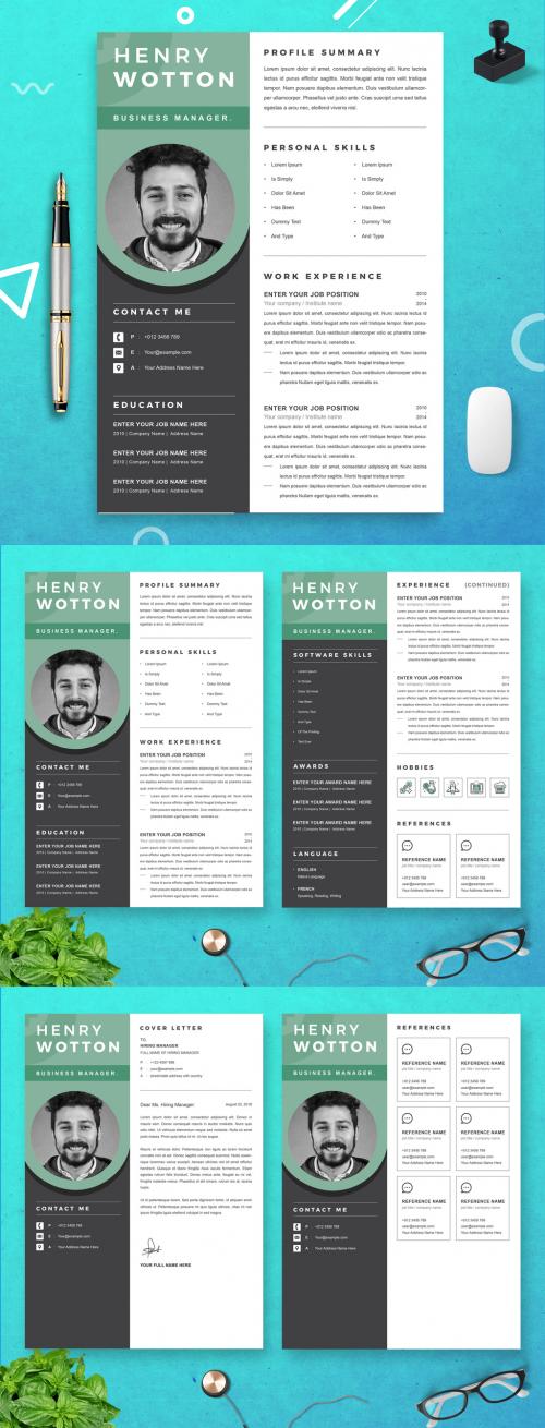 Modern and Creative Resume Layout with Cover Letter - 458575786