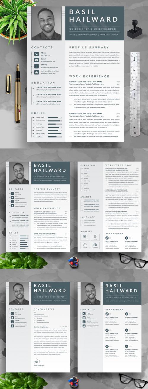 Black and White Minimalist Creative Resume Layout - 458575793