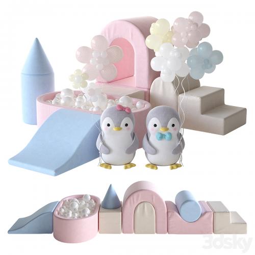 KIDKII Lux Foam Play Set with Ball Pit for kids and cute little penguins