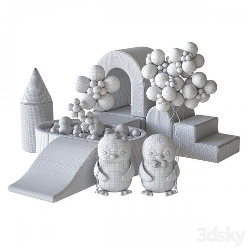 KIDKII Lux Foam Play Set with Ball Pit for kids and cute little penguins