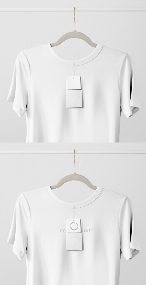 Simple T-Shirt and Label Mockup - 460389878