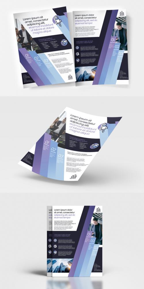 Business Consultants Poster Flyer Banner for Investment Consultants A5 with Blue Modern Style - 460398789