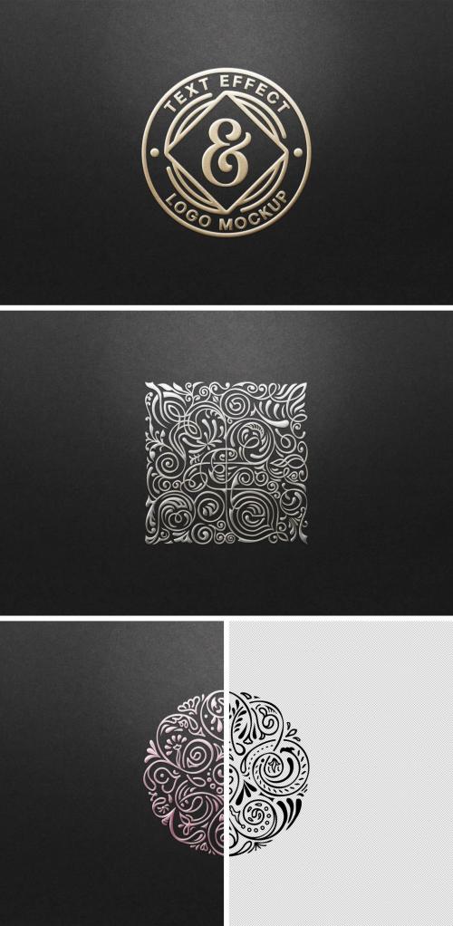 Gold Hot Foil Embossing Logo Mockup - 460400827