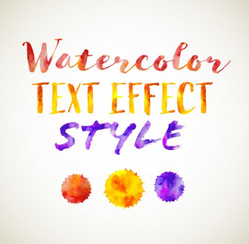 Watercolor Editable Text Style - 460400851