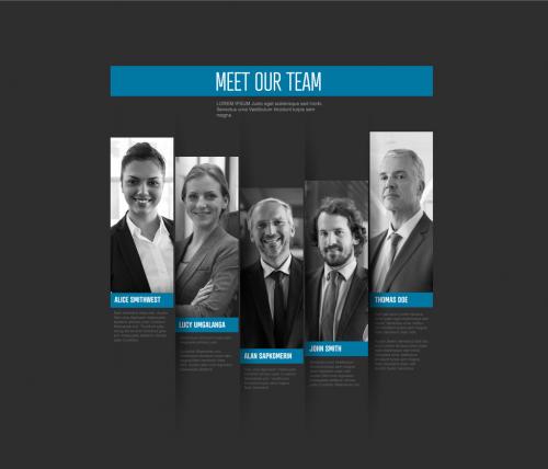 Meet Our Company Team Modern Presentation Template with Blue Accent - 460400861