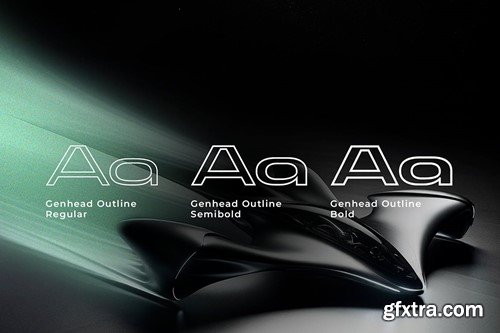 Genhead Outline Futuristic Font 5445CGK