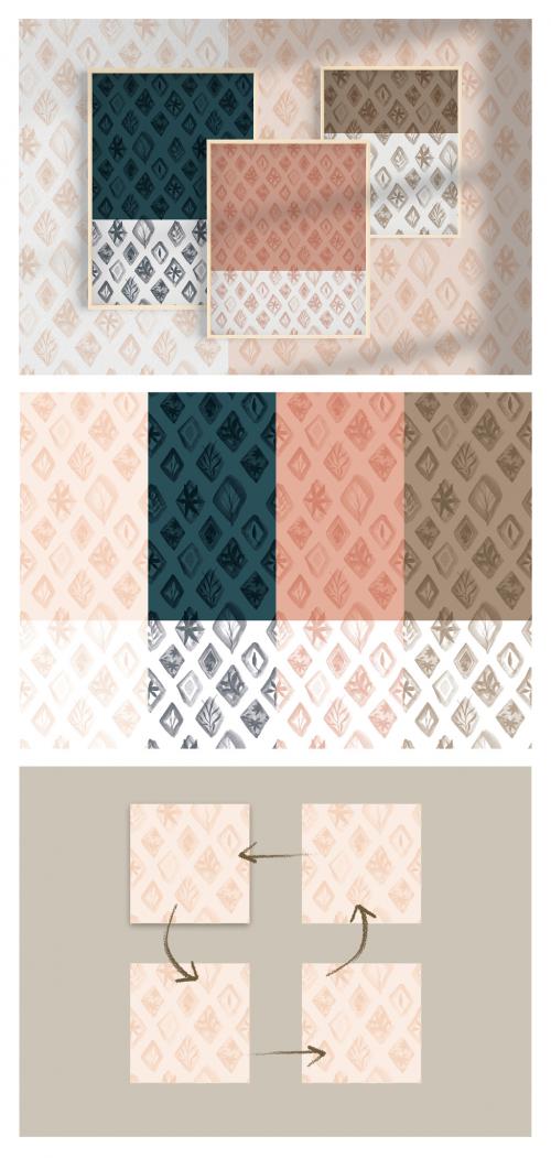 Pattern Geometric Watercolor - 460400891