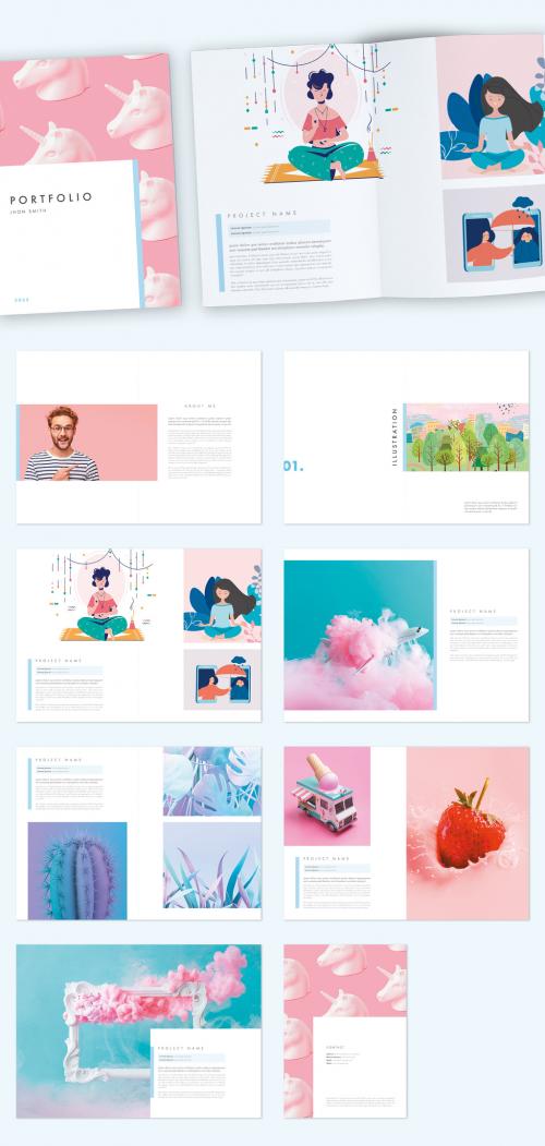 Minimal Portfolio with Blue Accents - 460400892