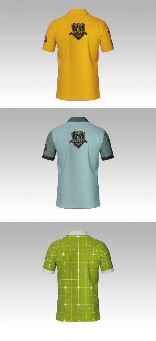Men's Short Sleeve Polo Shirt Mockup Back Side - 460400951