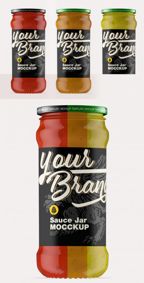 Tomato Sauce Jar Mockup - 460400953