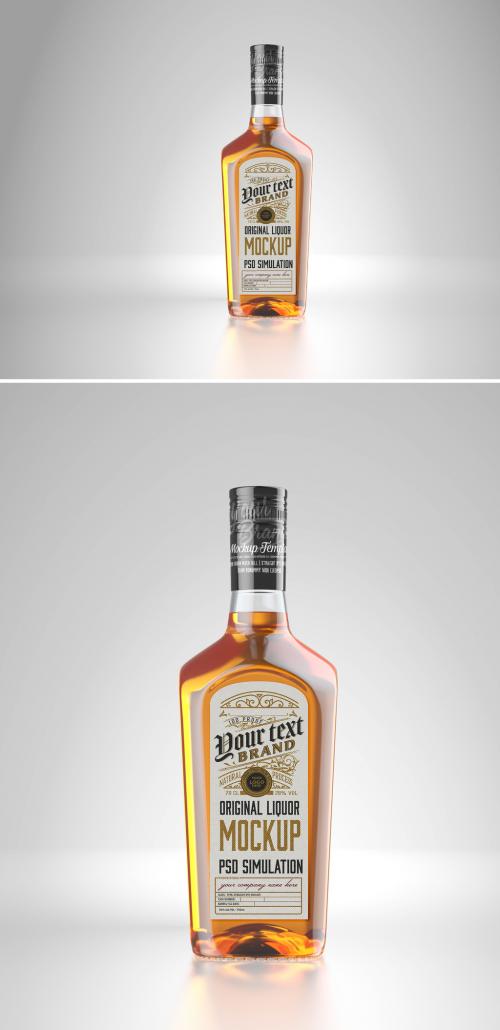 Color Liquor Glass Bottle Mockup - 460400983